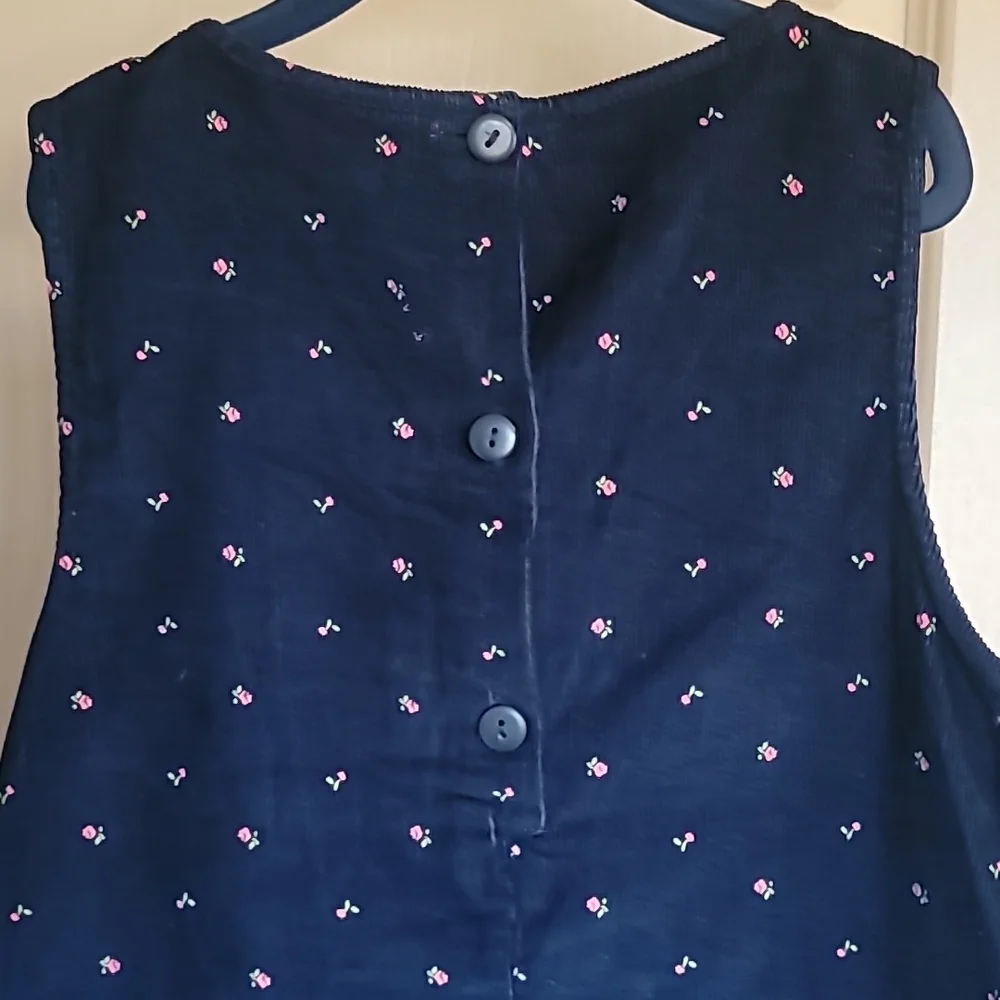 Samara 6x blue corduroy dress with flower embroidery